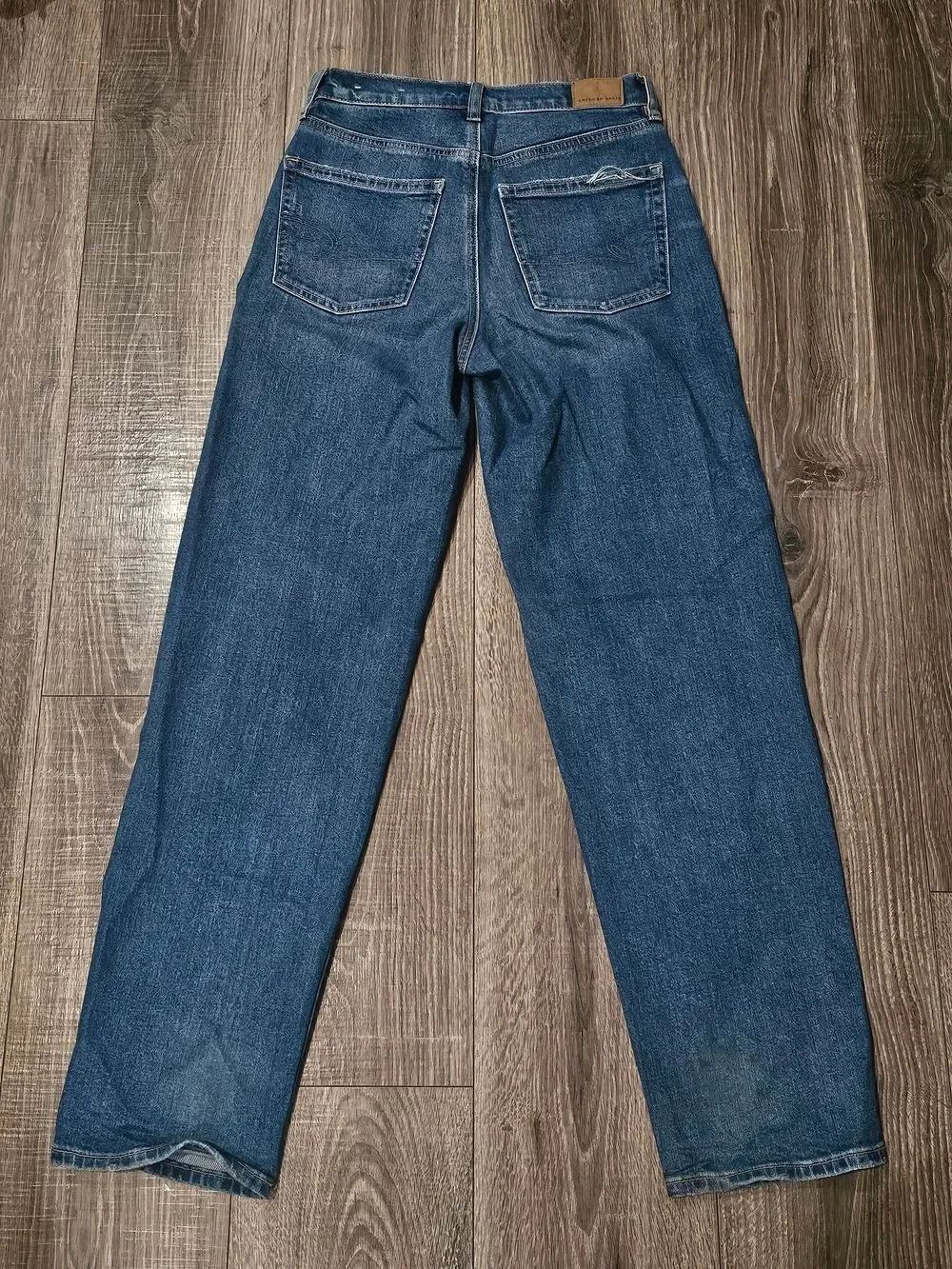 American Eagle Outfitters Dark Blue High-Rise Straight Jeans Size 000